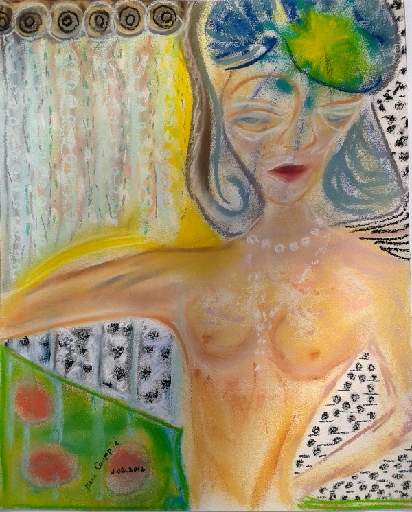 Femme sortant de la douche